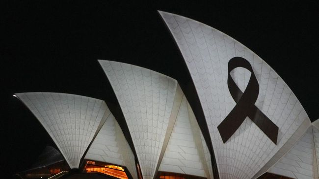 Australia Berduka, Opera House Sydney Dihiasi dengan Pita Hitam yang Menyala